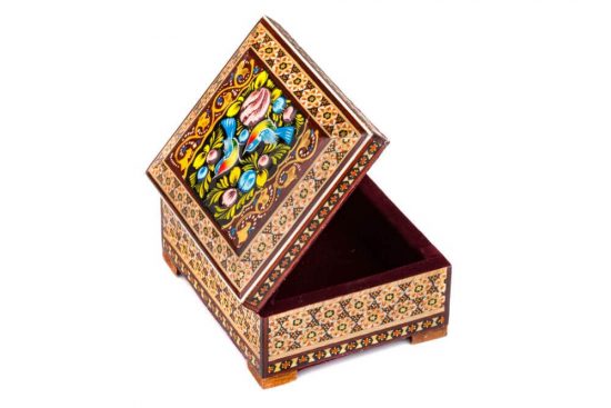 جعبه جواهرات چوبی تزئینی دست ساز شیک و لوکس