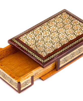 جعبه شیک سکه چوبی هدیه زیبا خاتم کاری اصفهان