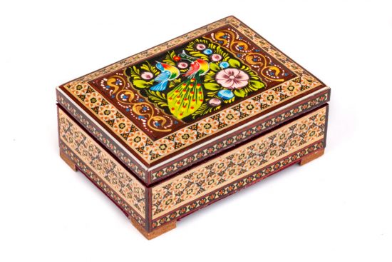 جعبه جواهرات دست ساز چوبی تزئینی شیک و لوکس