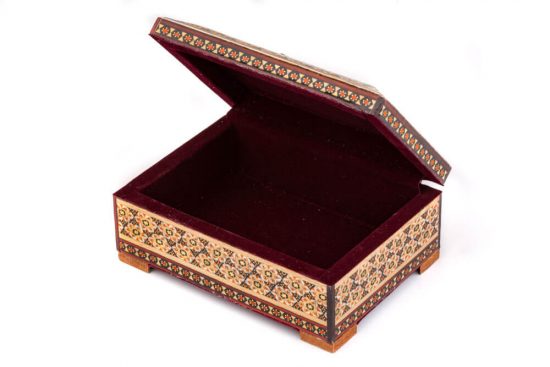 جعبه جواهرات چوبی تزئینی دست ساز شیک و لوکس